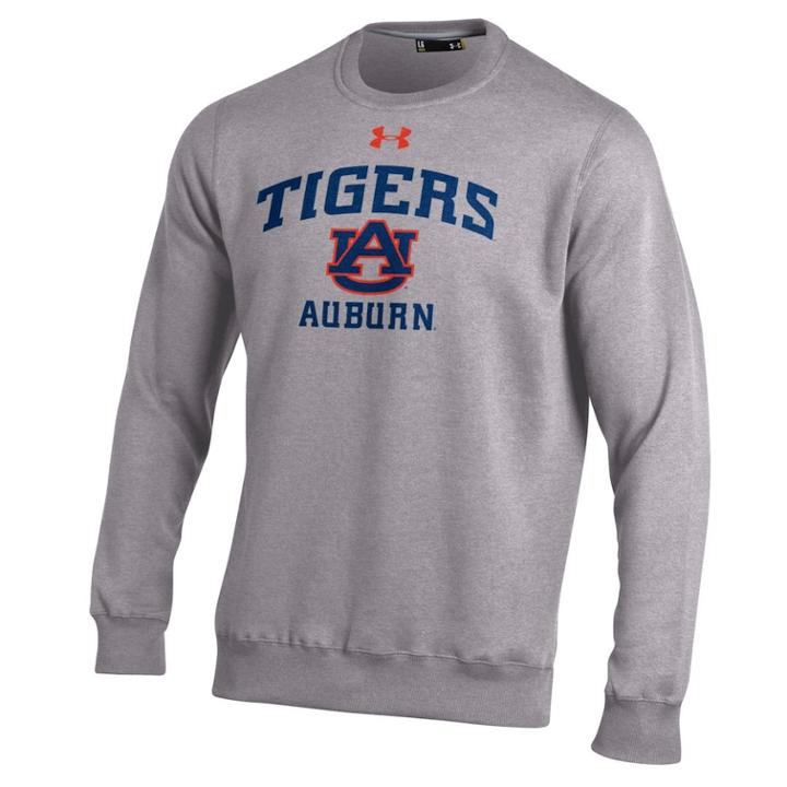 Men's Under Armour Auburn Tigers Rival Fleece Sweatshirt, Size: Small, Gray