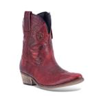 Dingo Adobe Rose Women's Distressed Western Ankle Boots, Size: Medium (7.5), Dark Red