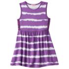 Girls 4-6x Design 365 Tie-dye Striped Dress, Girl's, Size: 6, Med Purple