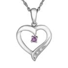 Sterling Silver Amethyst Heart Pendant, Women's, Size: 18, Purple