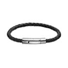 Steel City Stainless Steel & Leather Braided Bracelet - Men, Size: 8, Grey
