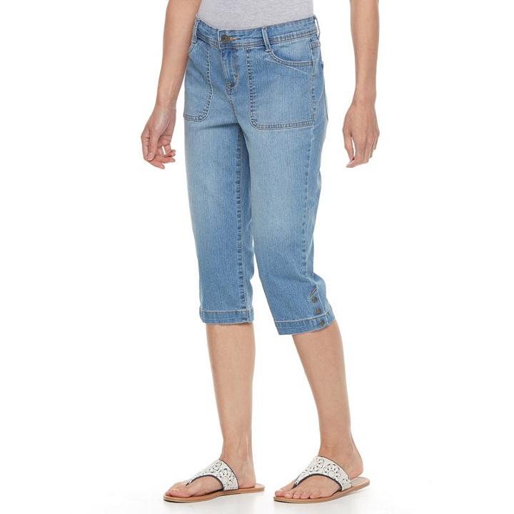 Petite Gloria Vanderbilt Amelie Capris, Women's, Size: 16 Petite, Med Blue