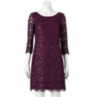 Women's Jessica Howard Sequin Lace Shift Dress, Size: 8, Drk Purple