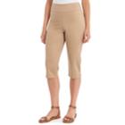 Women's Gloria Vanderbilt Naomi Twill Mid-rise Capris, Size: 8, Beig/green (beig/khaki)