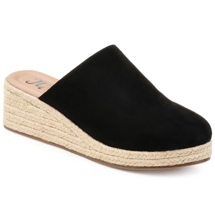 Journee Collection Lolita Women's Espadrille Wedges, Size: 7, Black