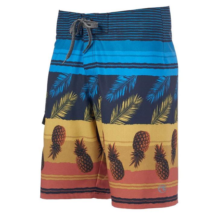 Men's Ocean Current Colada Pineapple Board Shorts, Size: 28, Med Orange