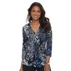 Women's Dana Buchman Release-pleat Top, Size: Large, Med Blue