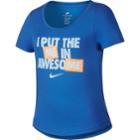 Girls 7-16 Nike I Put The Me In Awesome Tee, Size: Medium, Dark Blue