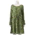 Women's Lc Lauren Conrad Inset Lace Shift Dress, Size: Medium, Green