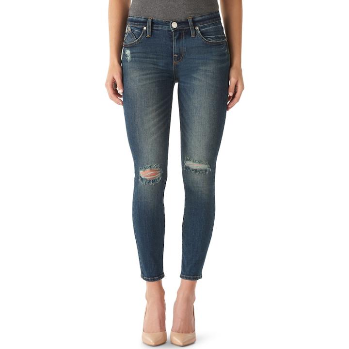 Women's Rock & Republic&reg; Berlin Ripped Ankle Skinny Jeans, Size: 2 T/l, Med Blue