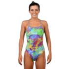 Women's Dolfin Uglies V-2 Printed One-piece Swimsuit, Size: 24 Comp, Dark Pink