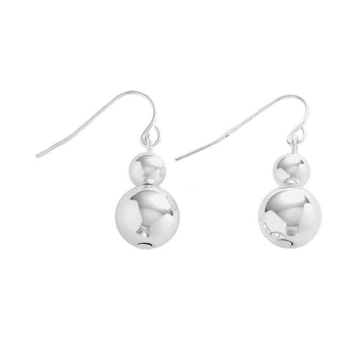 Chaps Silver-tone Beaded Drop Earrings, Grey