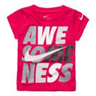 Baby Girl Nike Awesomeness Graphic Tee, Size: 12 Months, Brt Pink