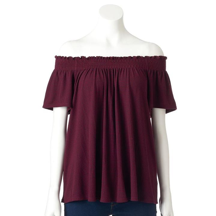 Women's Sonoma Goods For Life&trade; Off-the-shoulder Top, Size: Small, Dark Red