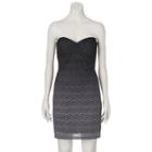 Juniors' Jump Girl Strapless Lace Bodycon Dress, Size: Large, Black