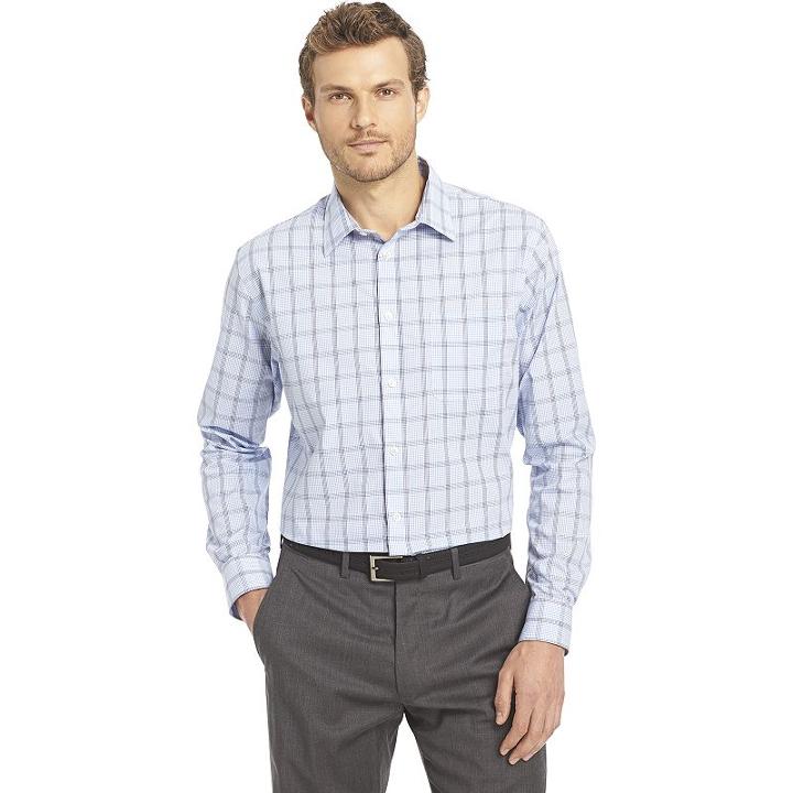 Men's Van Heusen Traveler Stretch Classic-fit No-iron Button-down Shirt, Size: Xl, Blue Other