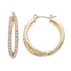 Napier Simulated Crystal Openwork Hoop Earrings, Women's, Gold