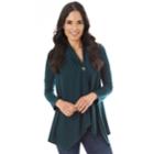 Women's Apt. 9&reg; Button Wrap Cardigan, Size: Medium, Dark Green