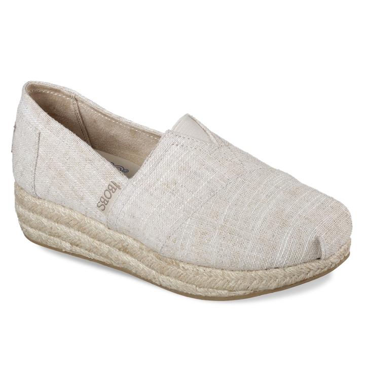 Skechers Bobs Highlights Women's Wedge Shoes, Size: 7.5, White