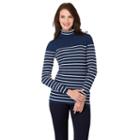 Women's Haggar Striped Turtleneck Sweater, Size: Xxl, Blue