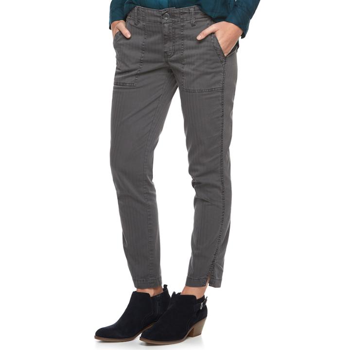 Women's Sonoma Goods For Life&trade; Straight-leg Twill Ankle Pants, Size: 8, Dark Grey