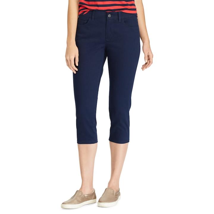 Women's Chaps Sateen Skinny Capris, Size: 8, Blue