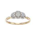Everlasting Diamonds 10k Gold 1/10 Carat T.w. Diamond Circle Cluster Ring, Women's, Size: 6, White