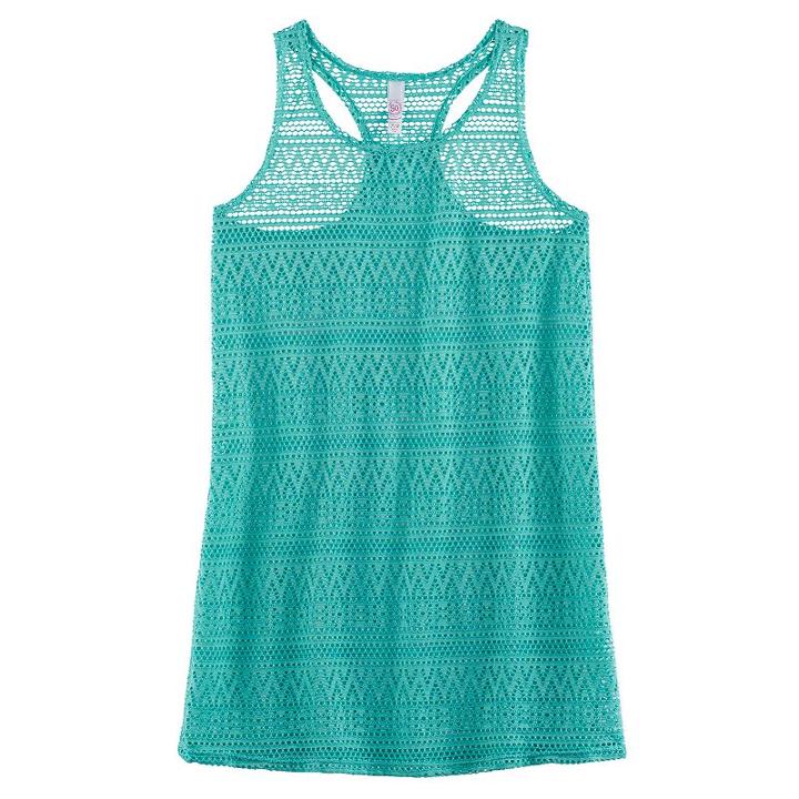 Girls 7-16 So&reg; Crochet Swim Cover-up, Size: Xxl (16), Med Green