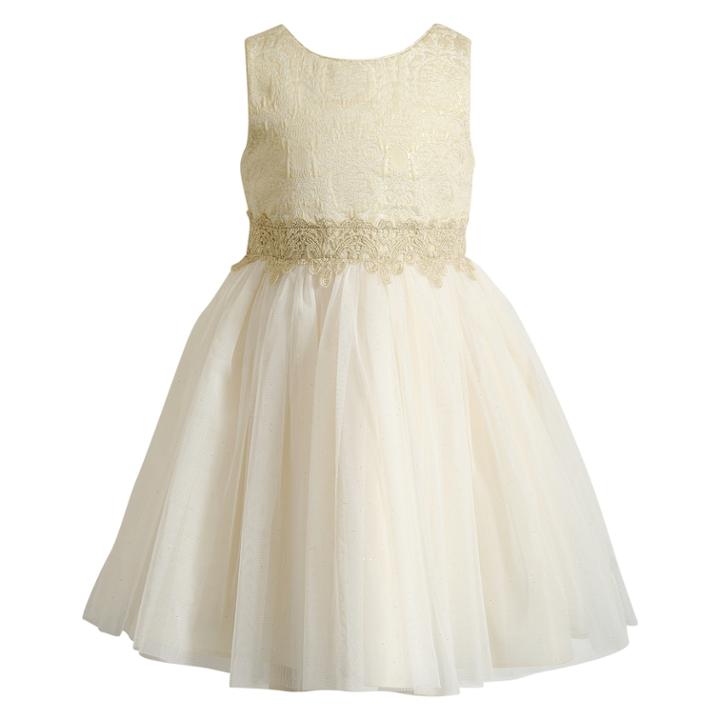 Girls 7-16 Emily West Jacquard Brocade Dress, Size: 12, Natural