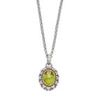 Adora Sterling Silver Simulated Peridot Oval Pendant, Women's, Size: 18, Green