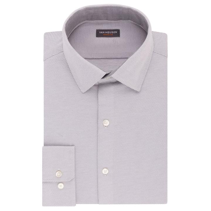 Men's Van Heusen Slim-fit Stretch Dress Shirt, Size: M-32/33, Grey