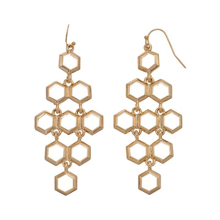 Coco Lane Honeycomb Kite Earrings, Women's, Yellow