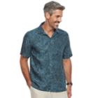 Men's Batik Bay Regular-fit Tropical Microfiber Button-down Shirt, Size: Small, Med Blue