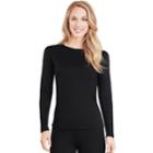 Women's Cuddl Duds Climatesmart Crewneck Top, Size: Txl , Black