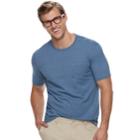 Big & Tall Sonoma Goods For Life&trade; Supersoft Stretch Pocket Crewneck Tee, Men's, Size: 3xl Tall, Blue (navy)