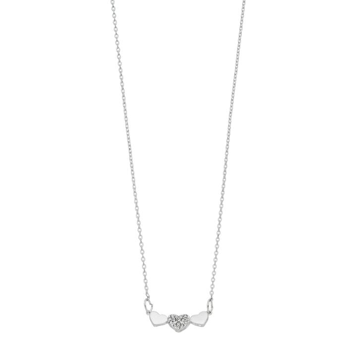 Lc Lauren Conrad Simulated Crystal Heart Trio Necklace, Women's, Silver