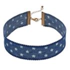 Mudd&reg; Blue Denim Star Choker Necklace, Women's
