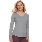 Women's Sonoma Goods For Life&trade; Essential V-neck Tee, Size: Xl, Med Grey