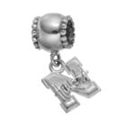 Dayna U Sterling Silver Nebraska Cornhuskers Team Logo Charm, Women's, Grey