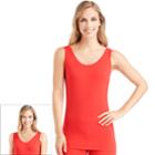 Women's Cuddl Duds Softwear Reversible Tank, Size: Regular, Red