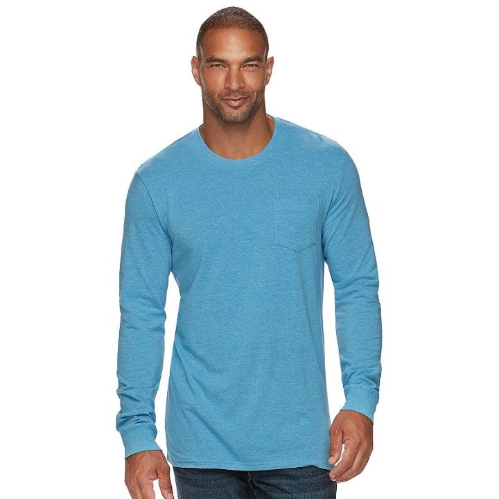Big & Tall Sonoma Goods For Life&trade; Flexwear Slim-fit Stretch Crewneck Tee, Men's, Size: 3xl Tall, Med Blue