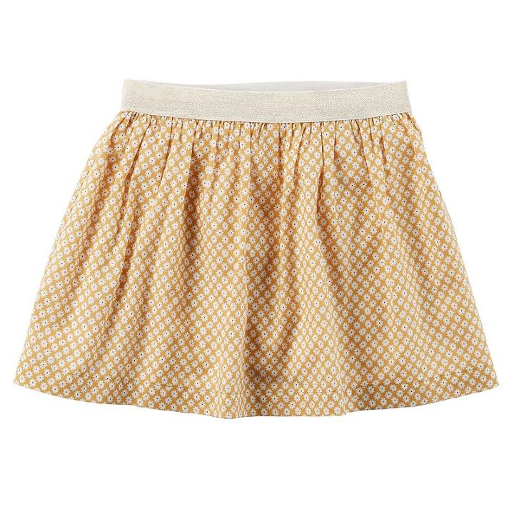 Girls 4-8 Carter's Floral Metallic Skirt, Size: 5, Yellow (mustard)