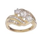 Round-cut Diamond Swirl Engagement Ring In 10k Gold (1 Ct. T.w.), Women's, Size: 6, White