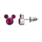 Disney's Mickey Mouse Crystal Birthstone Stud Earrings, Pink
