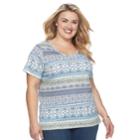 Plus Size Croft & Barrow&reg; Essential V-neck Tee, Women's, Size: 3xl, Med Blue