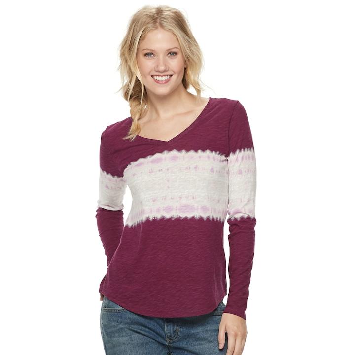 Petite Sonoma Goods For Life&trade; Essential V-neck Tee, Women's, Size: Xs Petite, Brt Purple