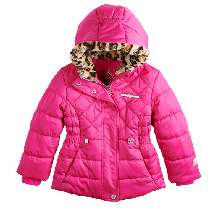 Girls 4-6x Zero Xposure Miranda Faux-fur Trim Heavyweight Puffer Jacket, Size: 6-6x, Rapture