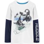 Boys 4-12 Carter's Huddle Football Mock-layer Graphic Tee, Size: 10/12, White