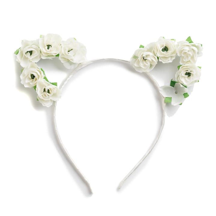 Mudd&reg; Flower Cat Ears Headband, Women's, White