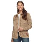 Women's Sonoma Goods For Life&trade; Embroidered Utility Jacket, Size: Xs, Med Brown
